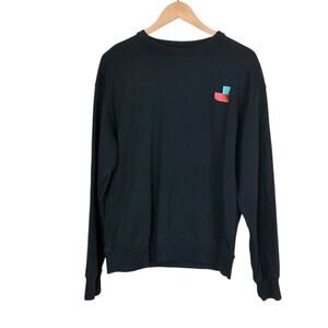 KOTN Block Heart Embroidered Patch Cotton Crew Neck Sweatshirt Size Small